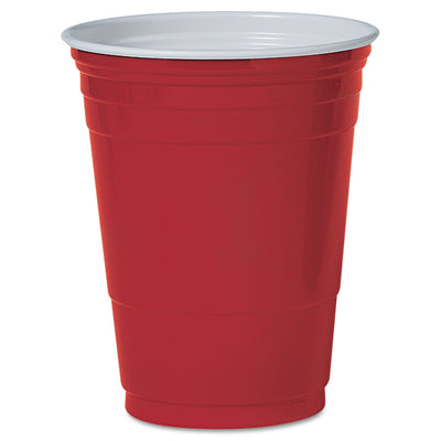 CUP,PLASTIC,RED,16 OZ