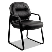 CHAIR,GUEST,LEATHER,BK