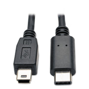 USB,MINI B MALE TO C,BK