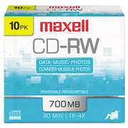 DISC,CD-RW,80M,4X,10/PK