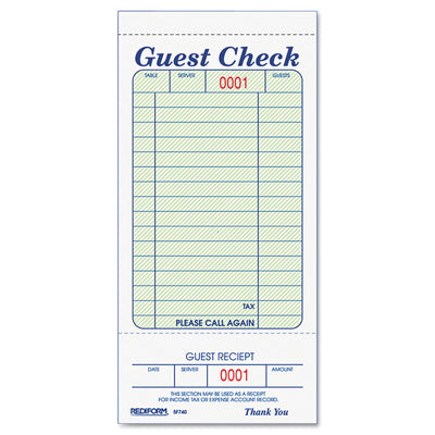 FORM,GUEST CHECK BOOK,WH