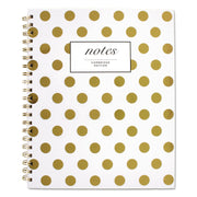 NOTEBOOK,LGE,GOLD DOTS,WH